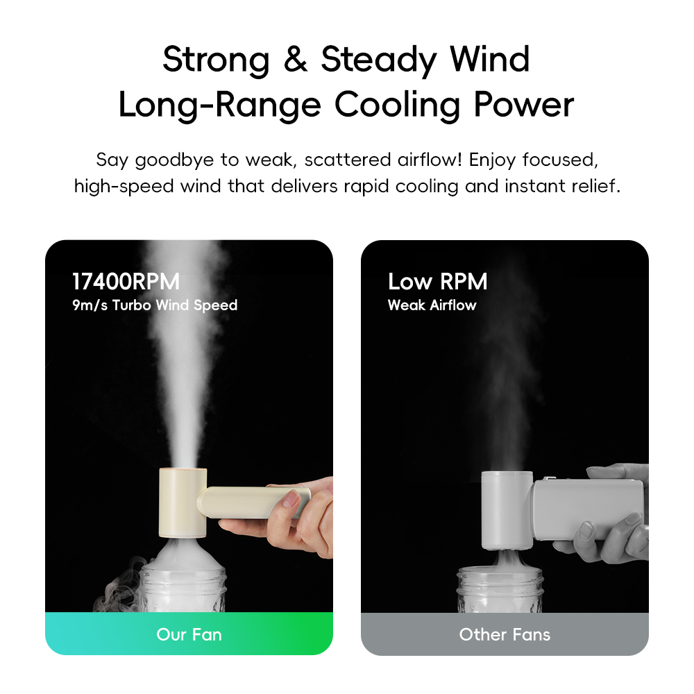 REGO Communication Sdn Bhd - Rock Space | ROCK Mini Handheld Air Duct High-Speed Turbo Fan with Digital Display