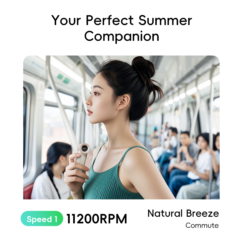 REGO Communication Sdn Bhd - Rock Space | ROCK Mini Handheld Air Duct High-Speed Turbo Fan with Digital Display