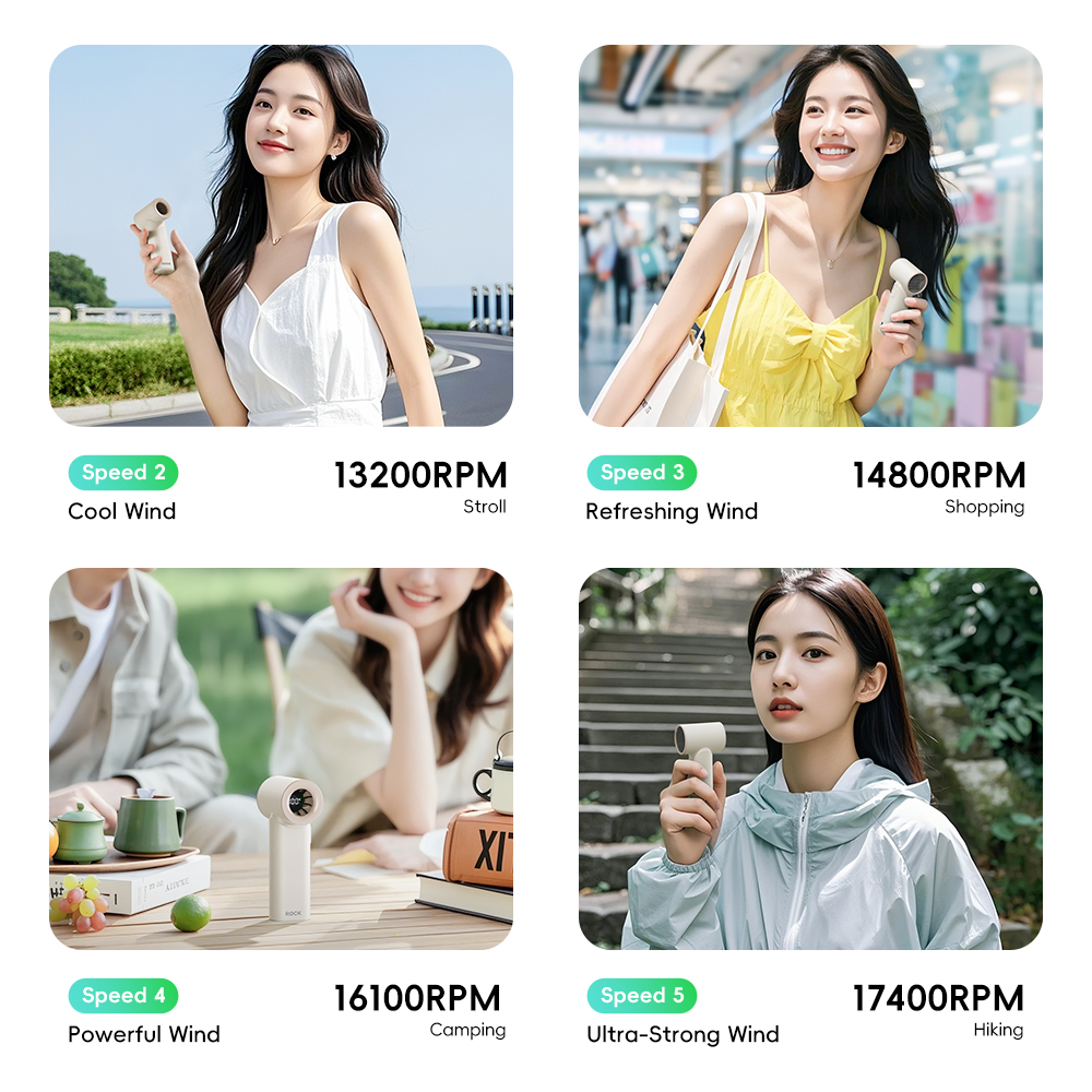 REGO Communication Sdn Bhd - Rock Space | ROCK Mini Handheld Air Duct High-Speed Turbo Fan with Digital Display