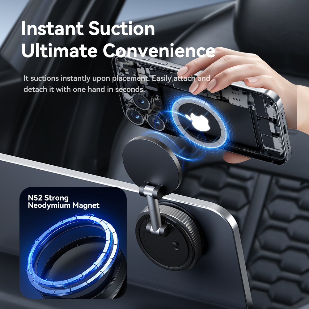 REGO Communication Sdn Bhd - Rock Space | ROCK QS6 Vacuum Suction Cup Magnetic Phone Holder