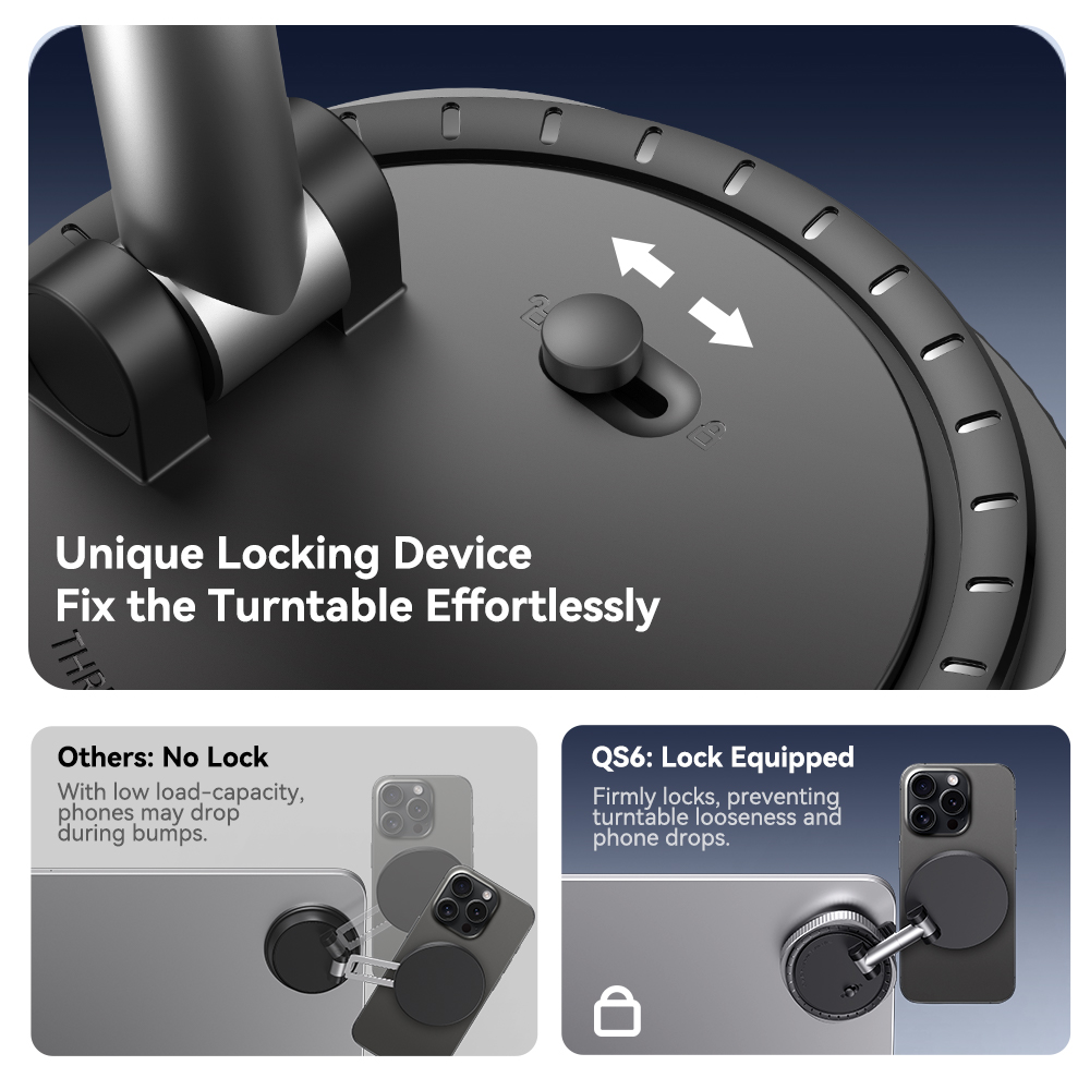 REGO Communication Sdn Bhd - Rock Space | ROCK QS6 Vacuum Suction Cup Magnetic Phone Holder