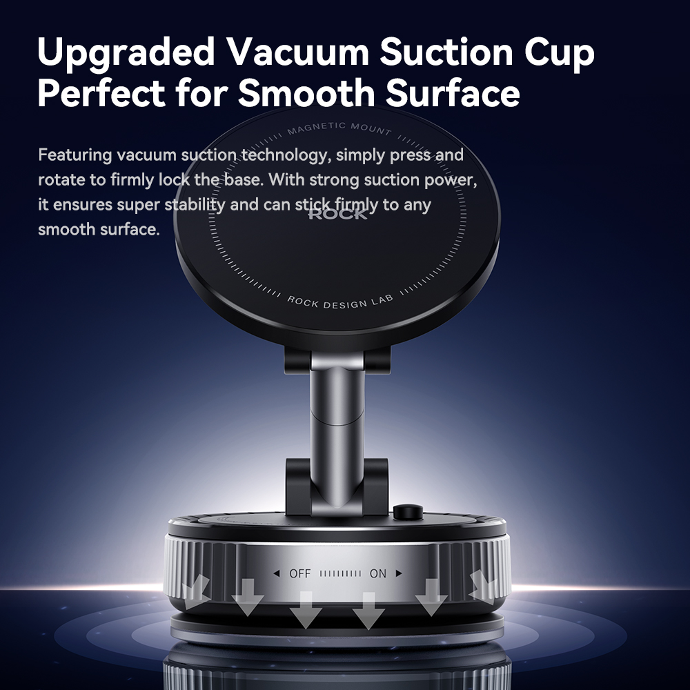 REGO Communication Sdn Bhd - Rock Space | ROCK QS6 Vacuum Suction Cup Magnetic Phone Holder