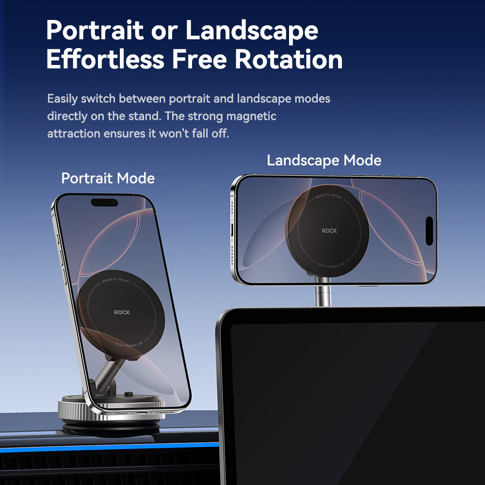 REGO Communication Sdn Bhd - Rock Space | ROCK QS6 Vacuum Suction Cup Magnetic Phone Holder