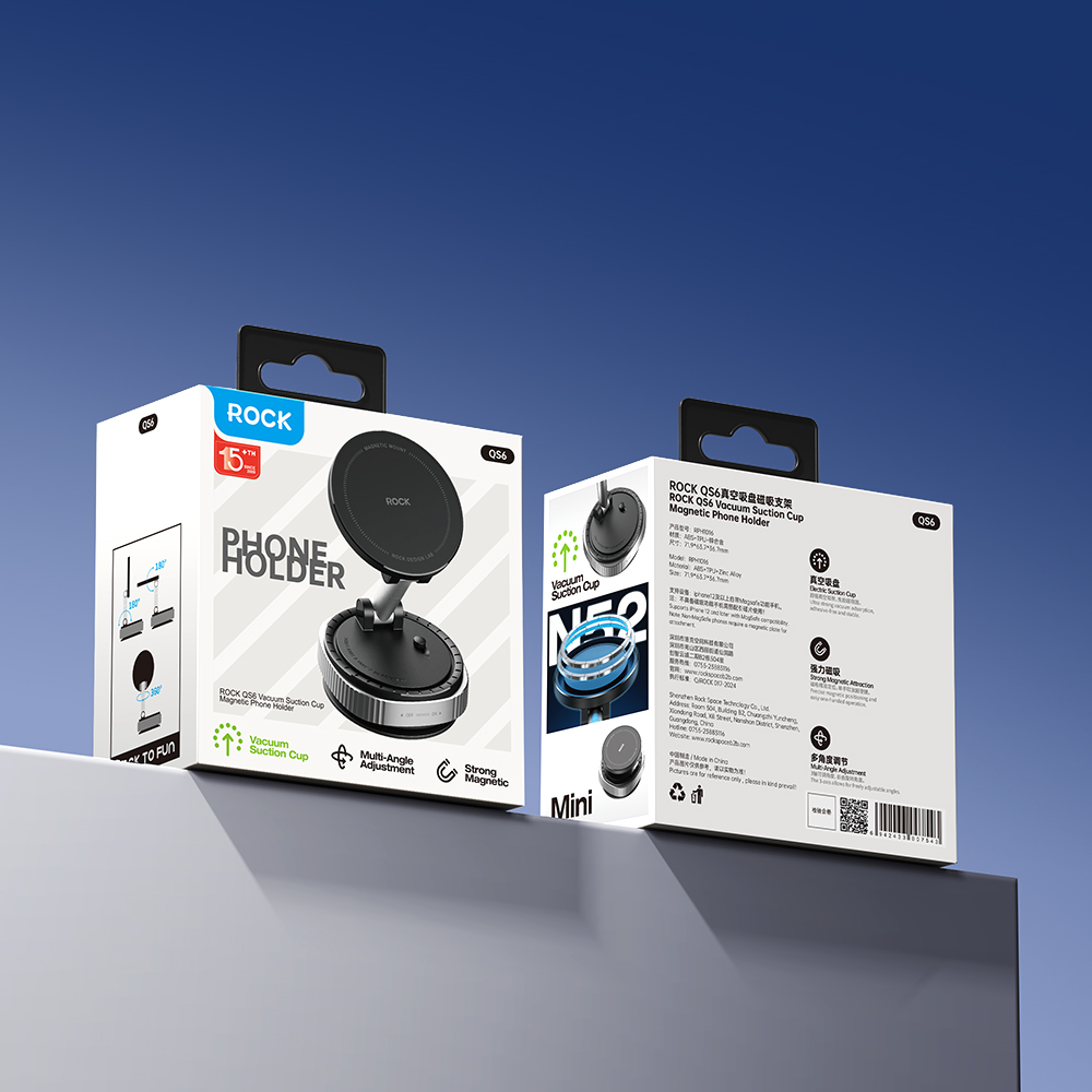 REGO Communication Sdn Bhd - Rock Space | ROCK QS6 Vacuum Suction Cup Magnetic Phone Holder