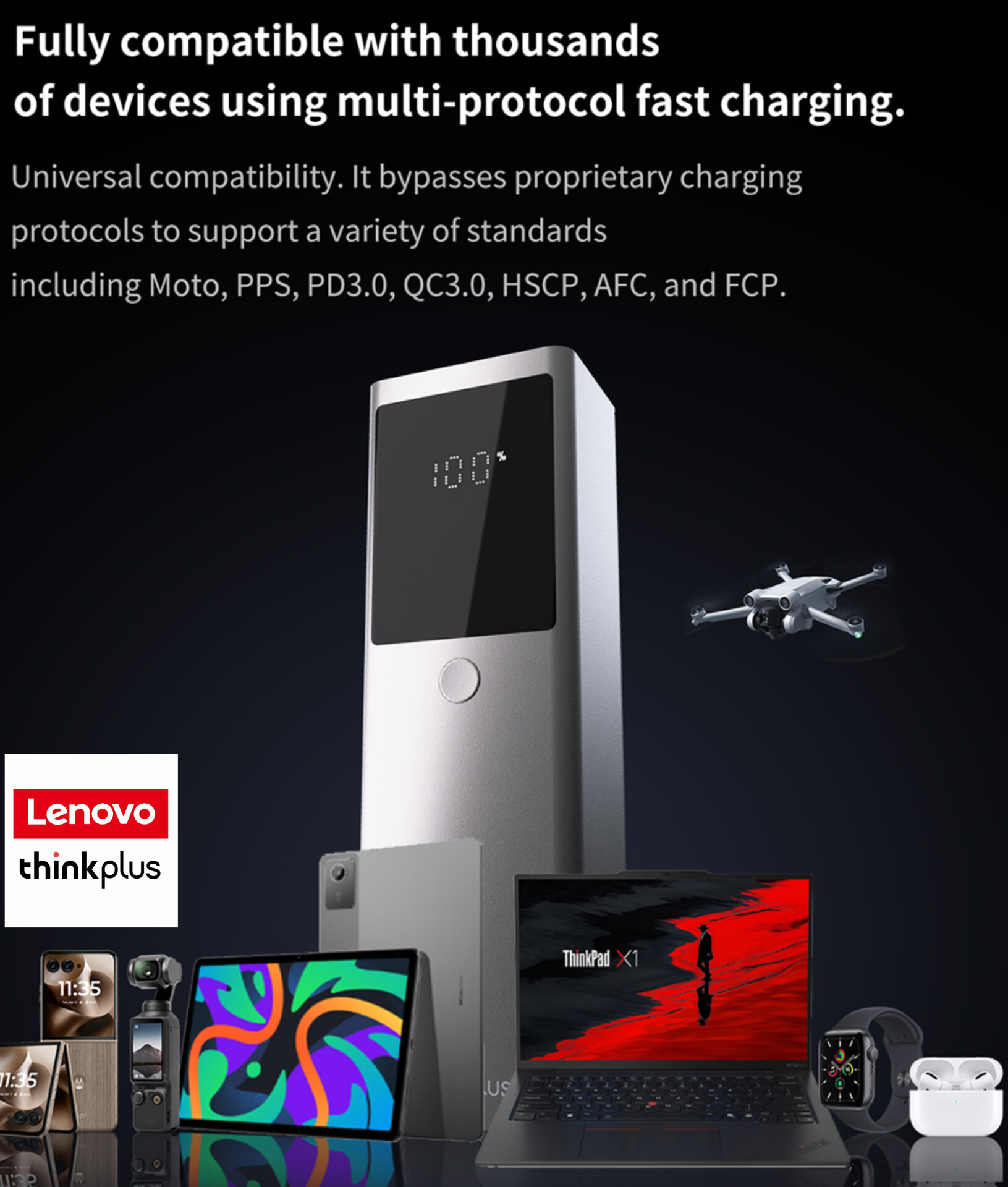 REGO Communication Sdn Bhd - Rock Space | ThinkPlus FLUXO High-Power Portable 125W Power Bank (12800mAh)