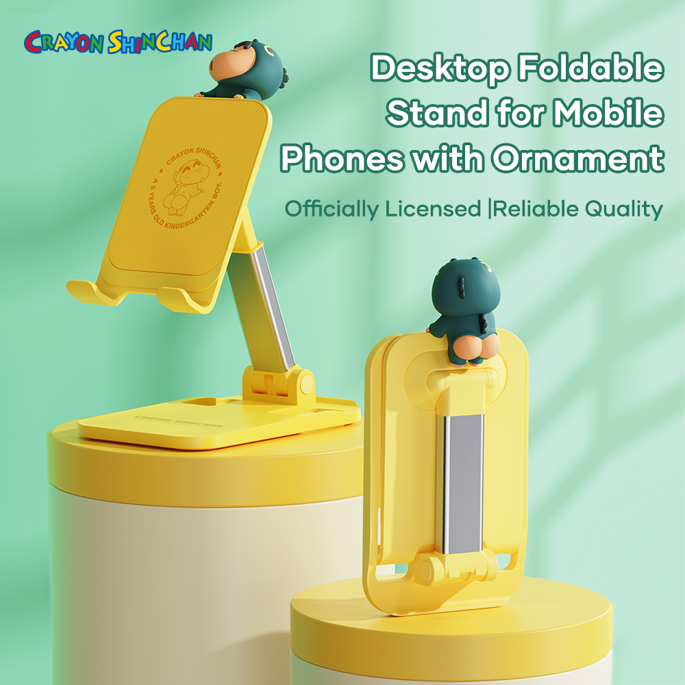 ROCK Crayon Shinchan Desktop Foldable Stand for Mobile Phones with Ornament-Dinosaur
