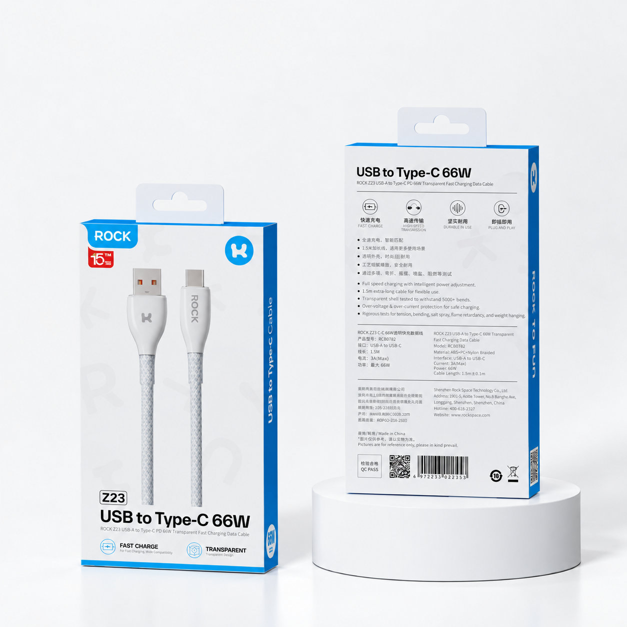 REGO Communication Sdn Bhd - Rock Space | ROCK Z23 USB to C 66W Fast Charging Cable