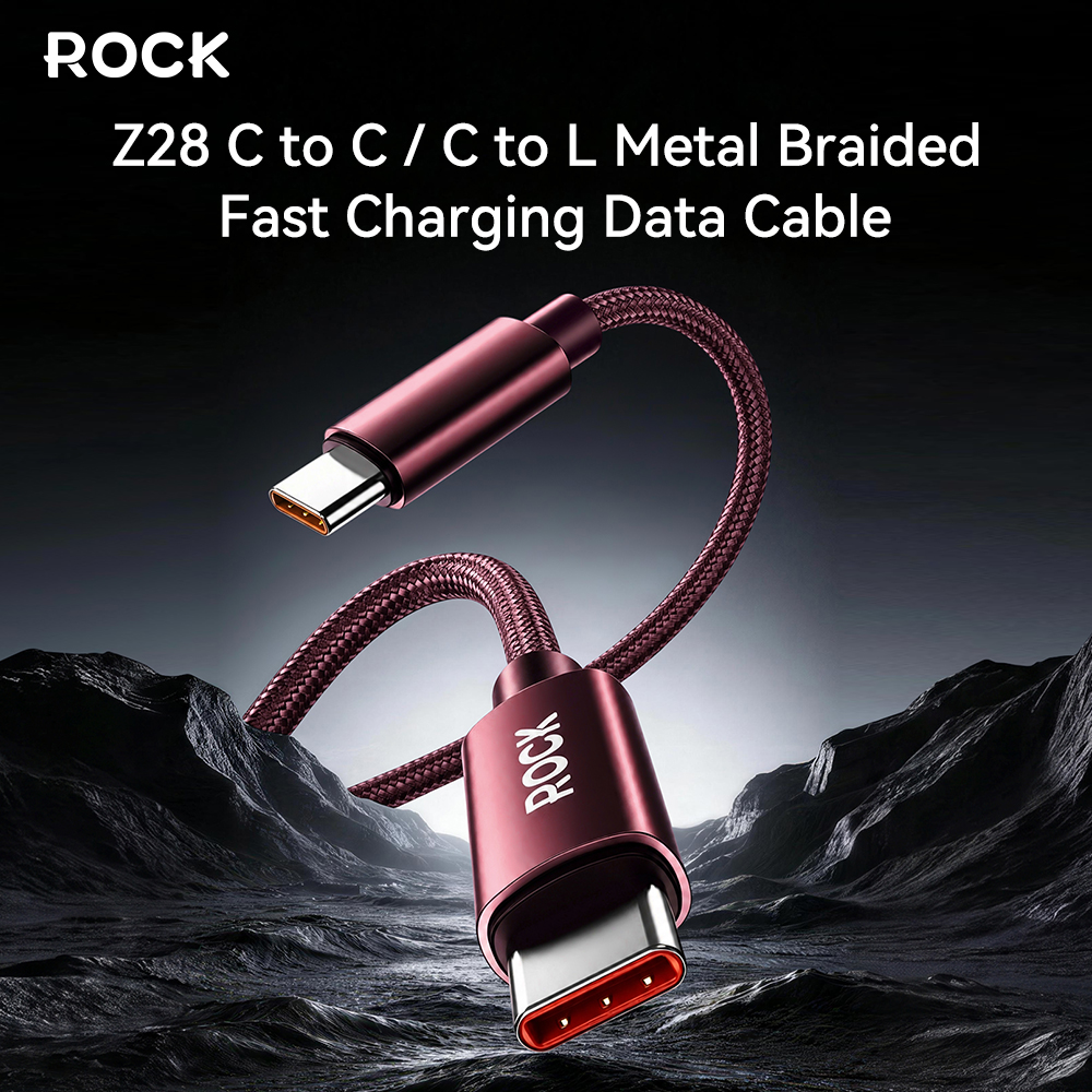 REGO Communication Sdn Bhd - Rock Space | ROCK Z28 Type-C to C PD 60W Metal Braided Fast Charging Cable