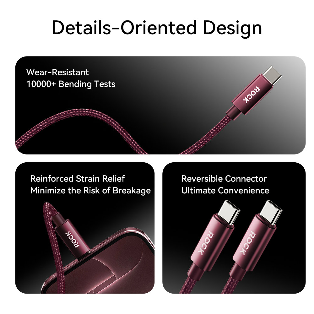 REGO Communication Sdn Bhd - Rock Space | ROCK Z28 Type-C to C PD 60W Metal Braided Fast Charging Cable