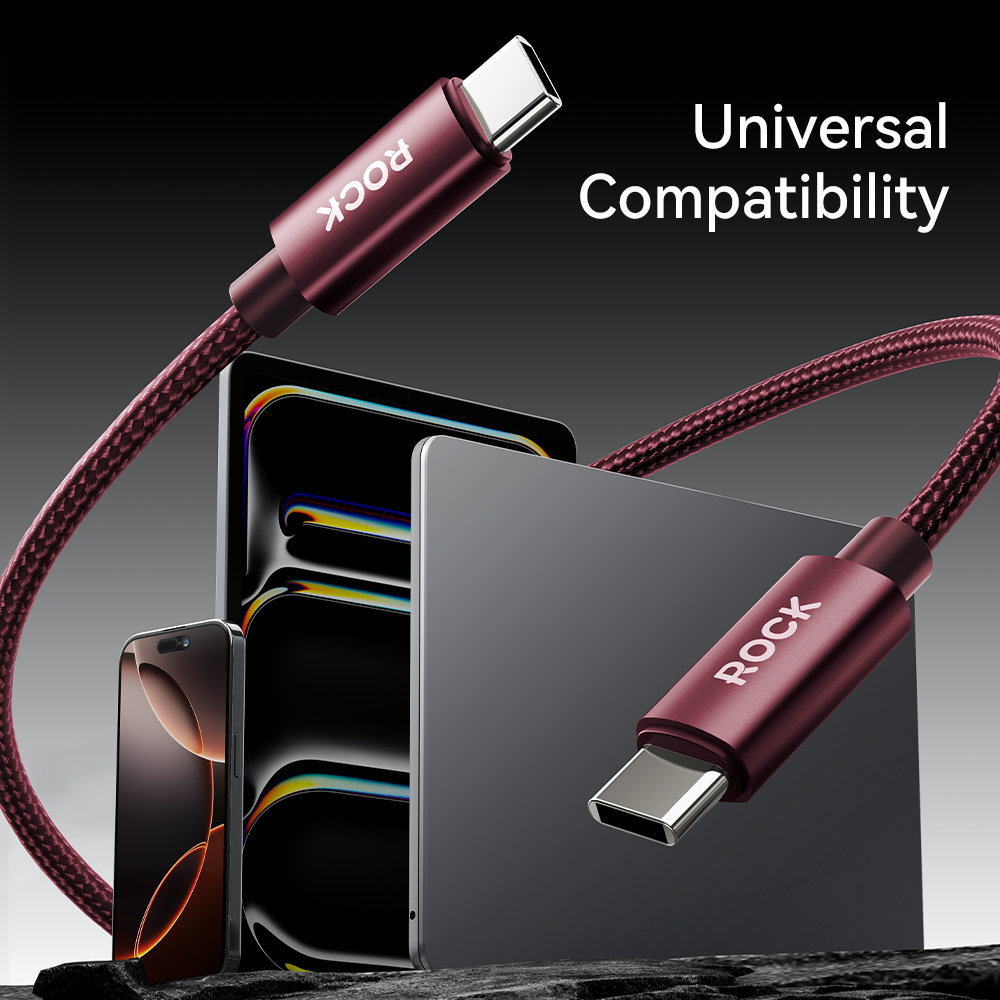REGO Communication Sdn Bhd - Rock Space | ROCK Z28 Type-C to C PD 60W Metal Braided Fast Charging Cable