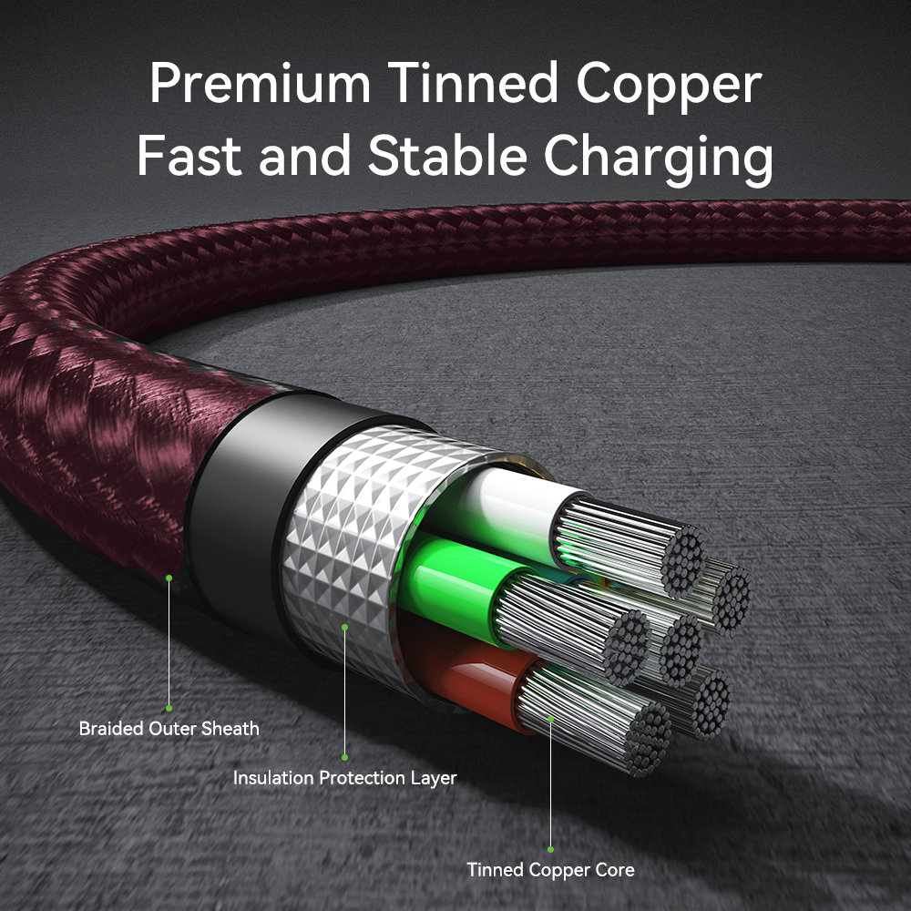 REGO Communication Sdn Bhd - Rock Space | ROCK Z28 Type-C to C PD 60W Metal Braided Fast Charging Cable